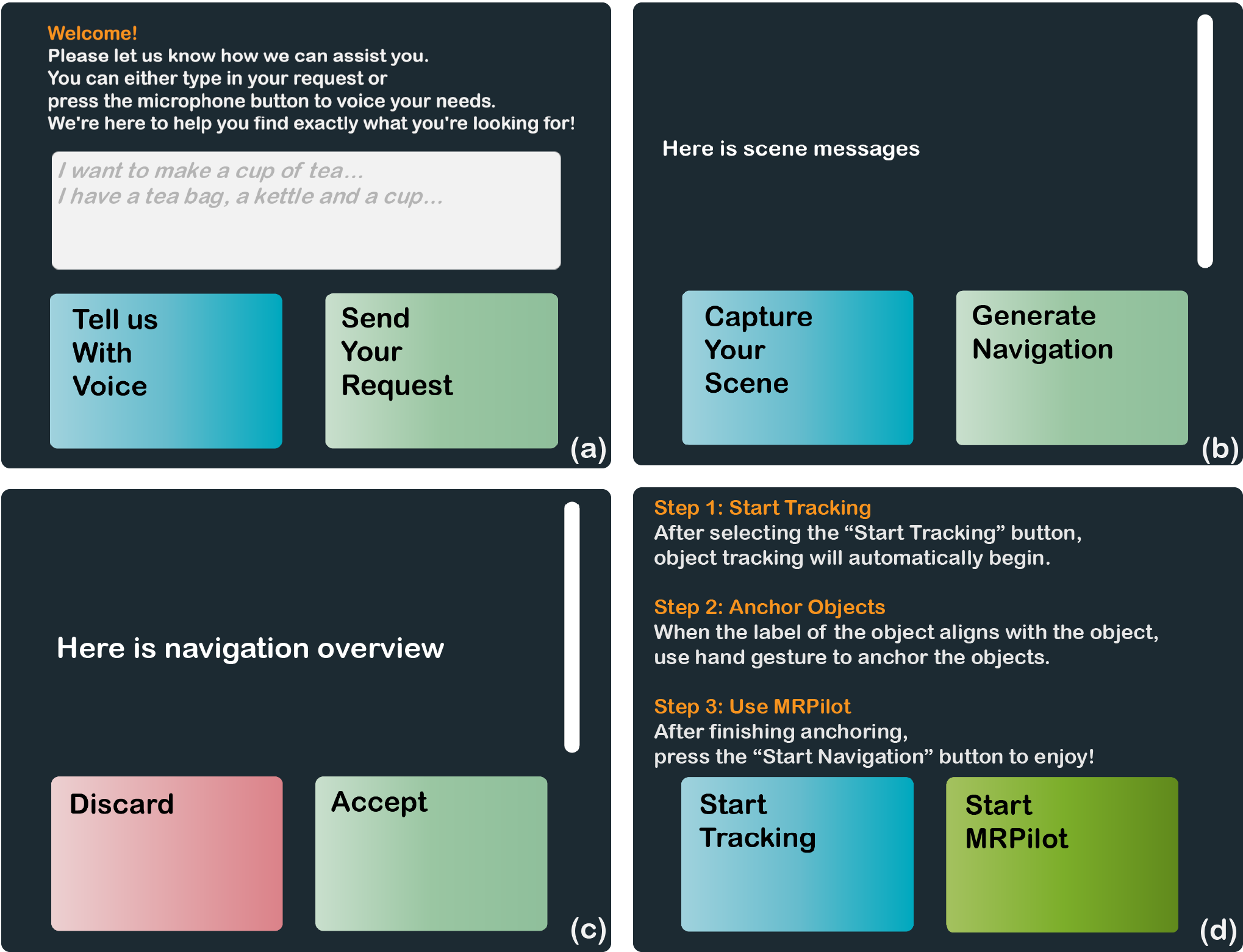 Preparation user interface